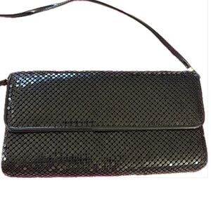 Metal Mesh Whiting & Davis Minimalist Mob Wife Black Crossbody